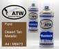 Preview: Ford, Desert Tan Metallic, A4 / M6473: 400ml Sprühdose + 400ml Klarlack - Set, von ATW Autoteile West.